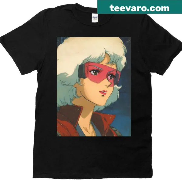 Oversized T-shirt with retro sci-fi mecha design