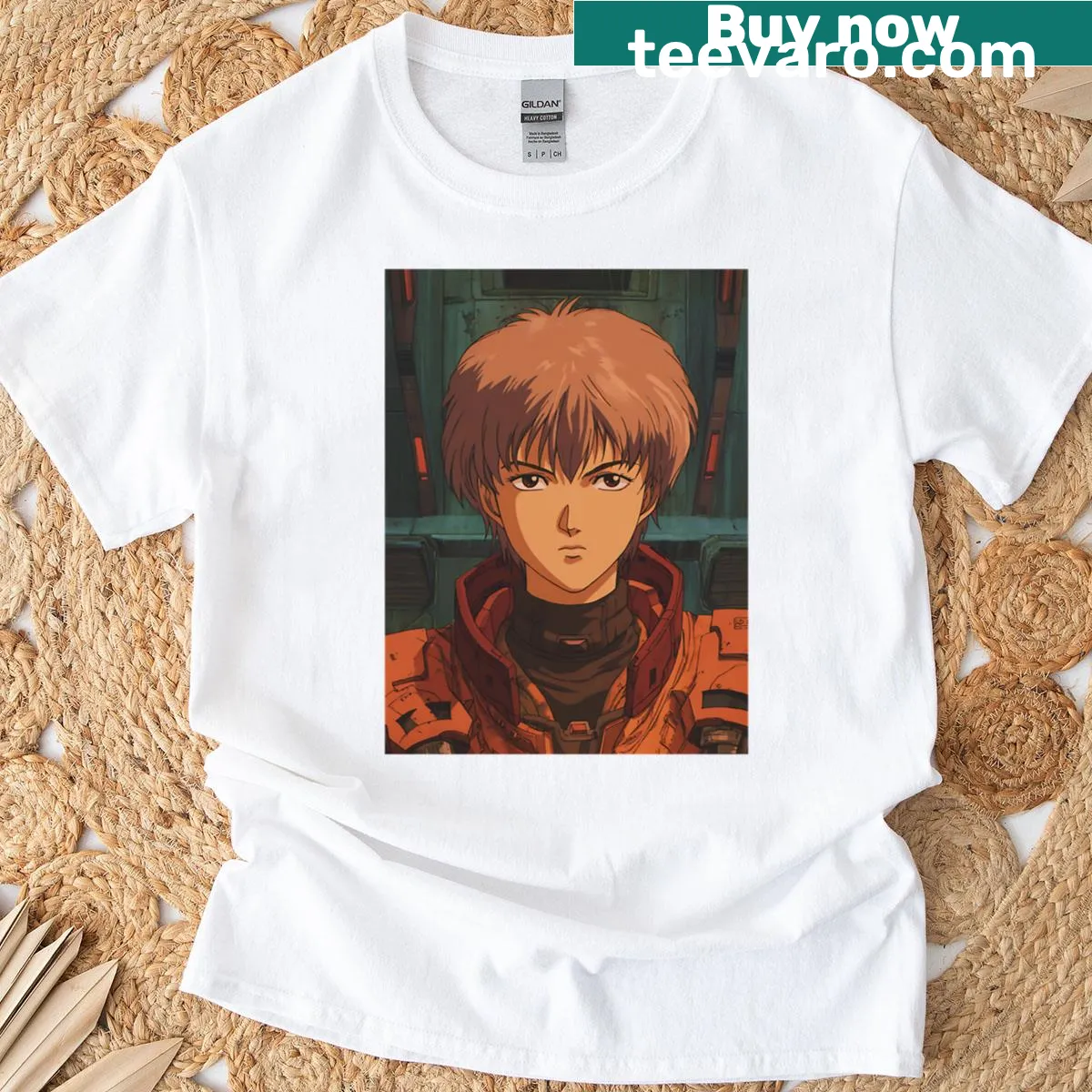 Retro T-shirt featuring nostalgic galaxy-themed sci-fi anime elements — on a men's t-shirt