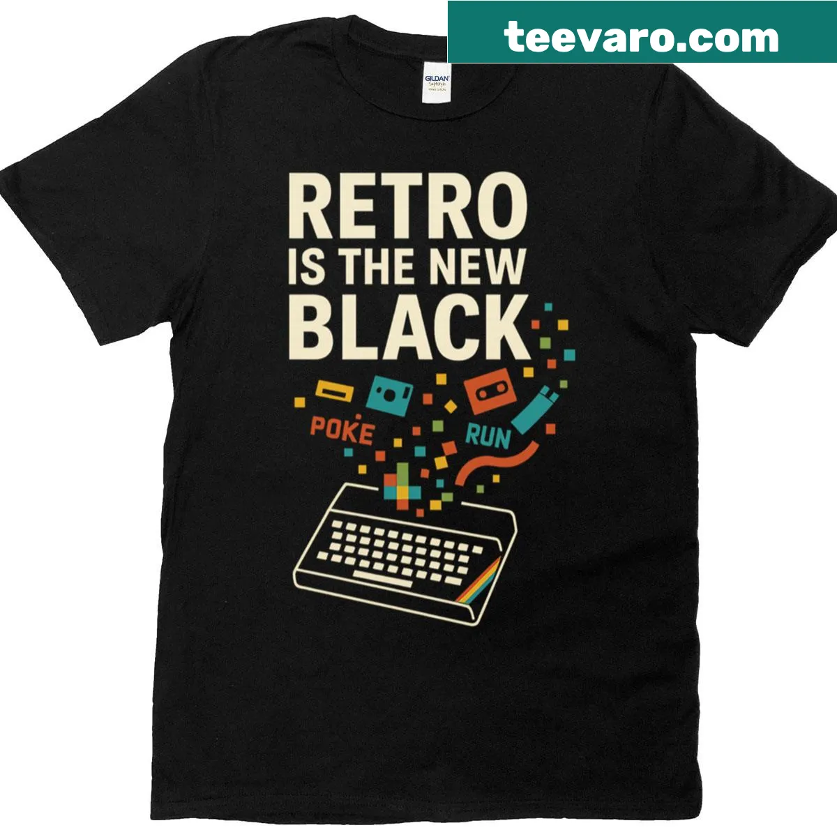 Retro fan art design T-shirt with playful illustration — on a men's t-shirt