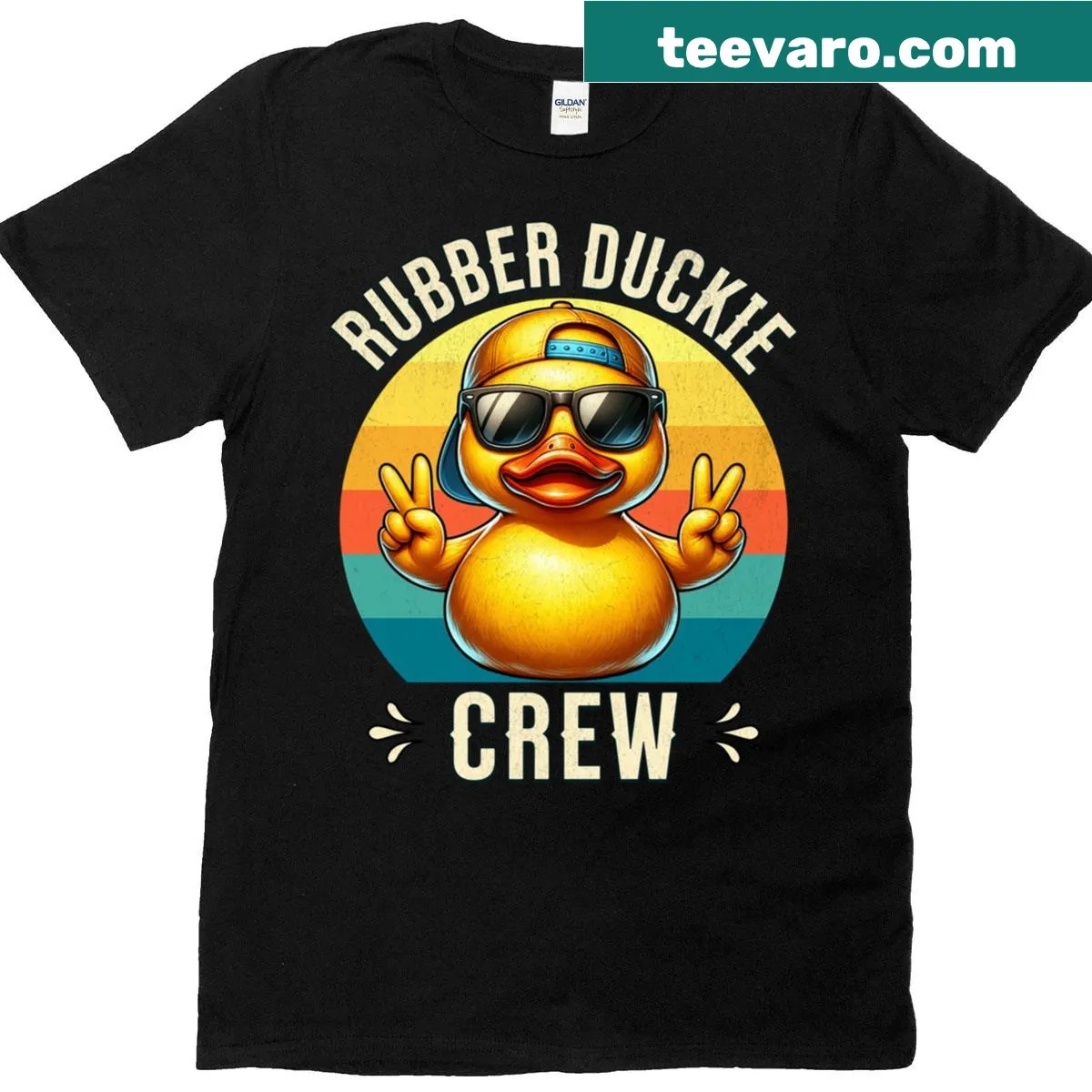Cute rubber duck design for matching family or group T-shirts. — on a men's t-shirt