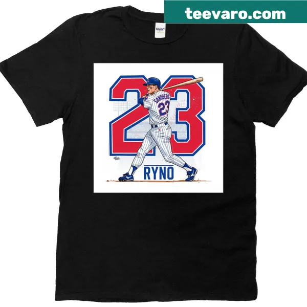 Boxy T-shirt featuring Ryne Sandberg and Chicago Cubs legend graphics