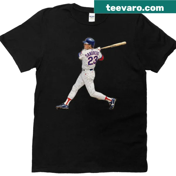Vintage-style T-shirt featuring Ryne Sandberg art for baseball fans