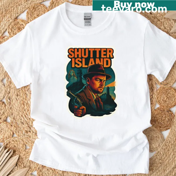 Lighthouse silhouette with film noir aesthetic for Shutter Island tee