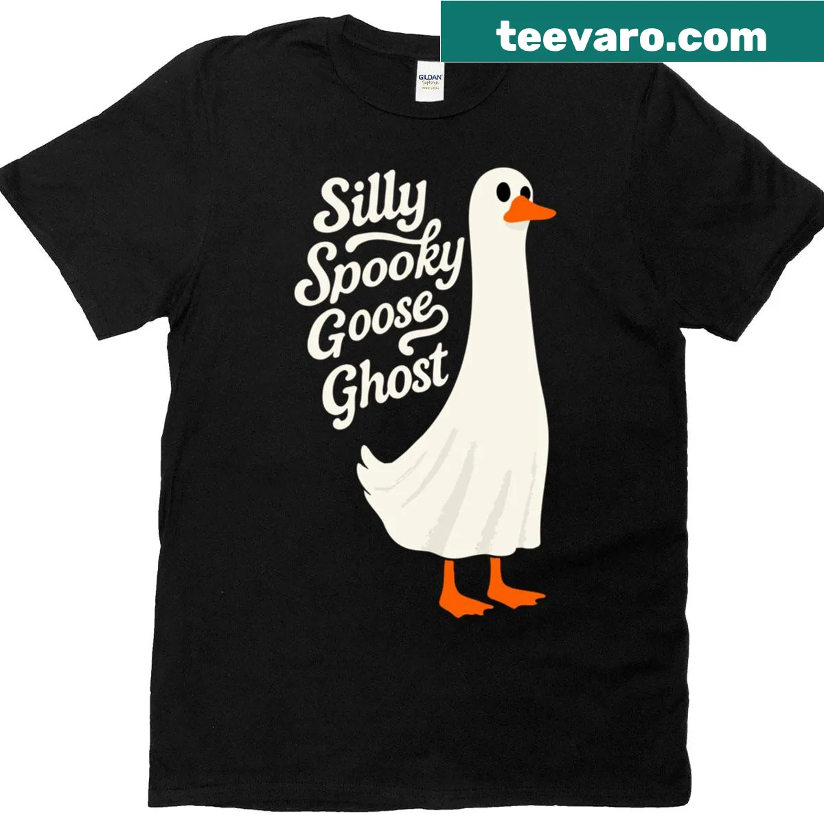 Silly ghost-themed Halloween t-shirt with playful design — on a men's t-shirt