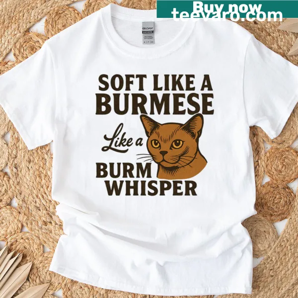 Vintage cat art t-shirt featuring a Burmese cat design