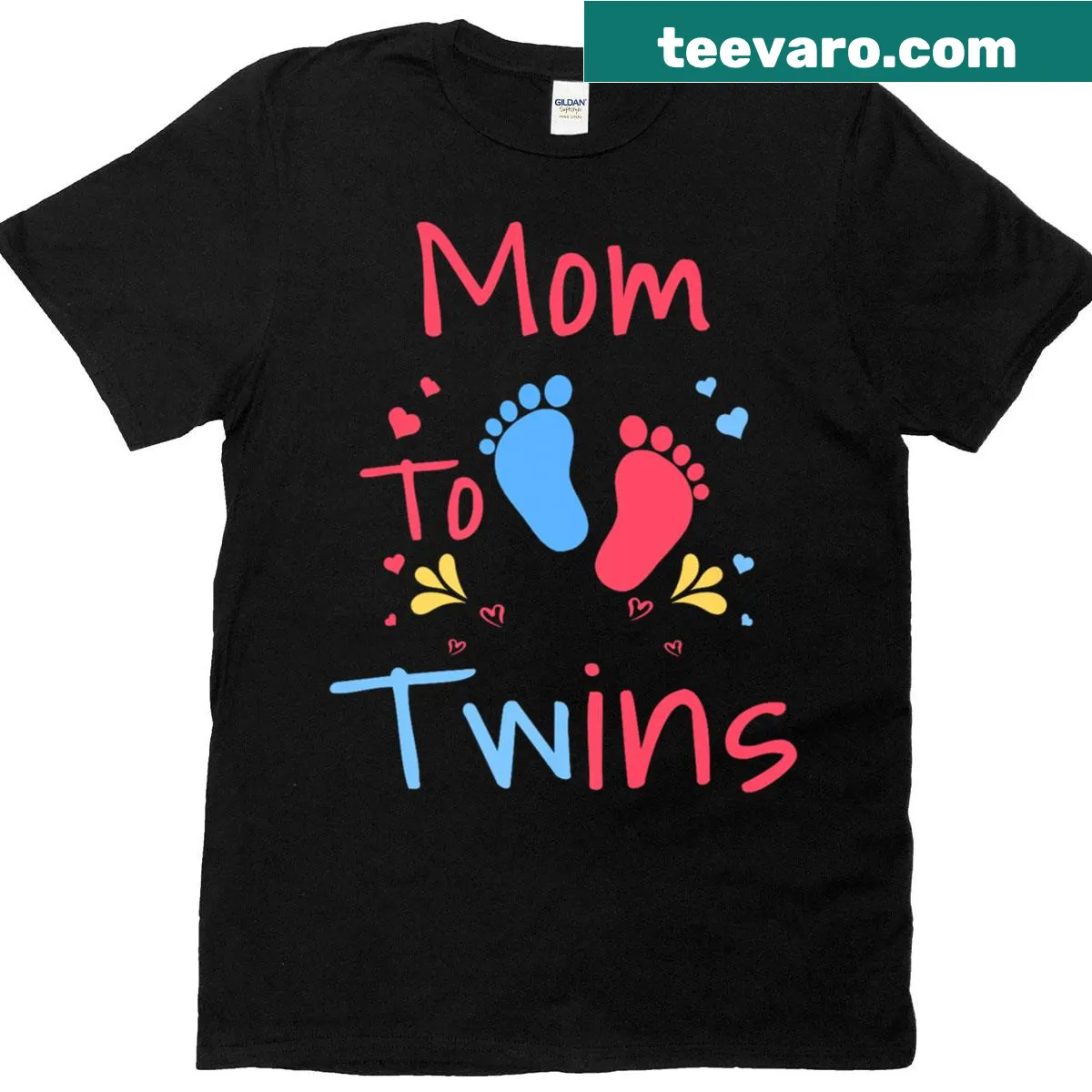 Vintage-style 'Soon To Be Mom To Twins' graphic t-shirt — on a men's t-shirt