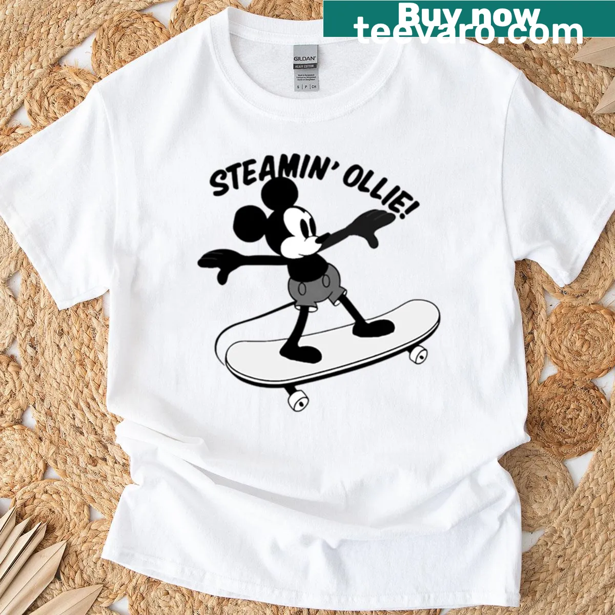 Vintage cartoon T-shirt featuring a skateboarder graphic. — on a men's t-shirt