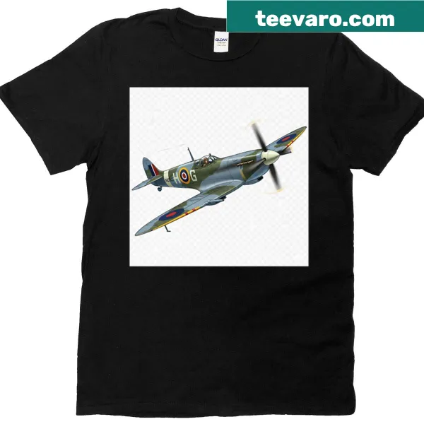 Vintage design featuring a Supermarine Spitfire fighter plane on a t-shirt