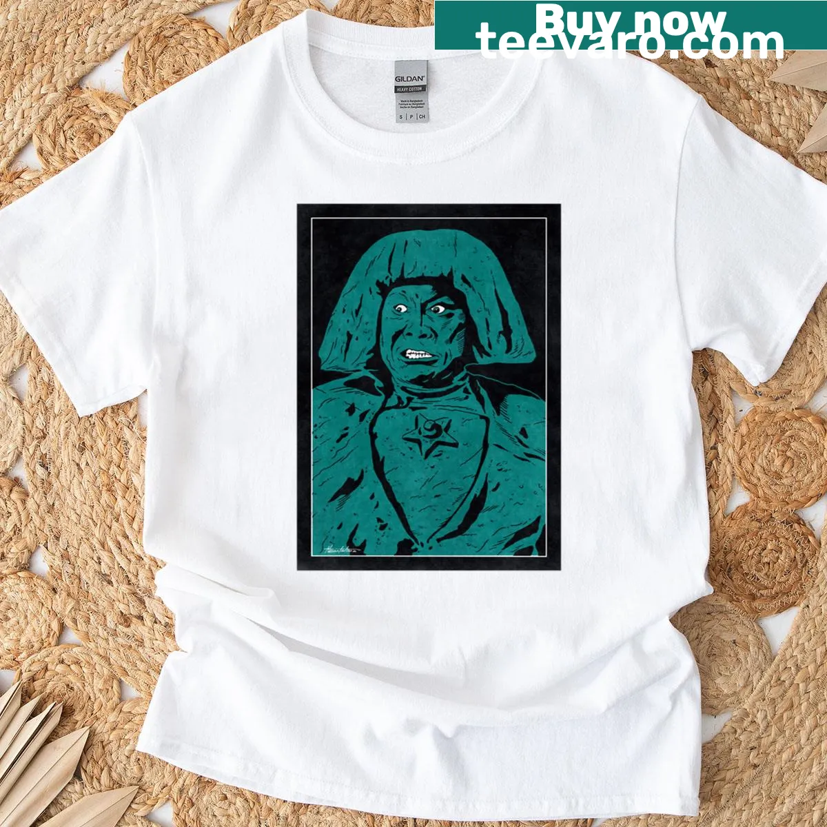 Silhouette of a Golem on a monochrome T-shirt — on a men's t-shirt