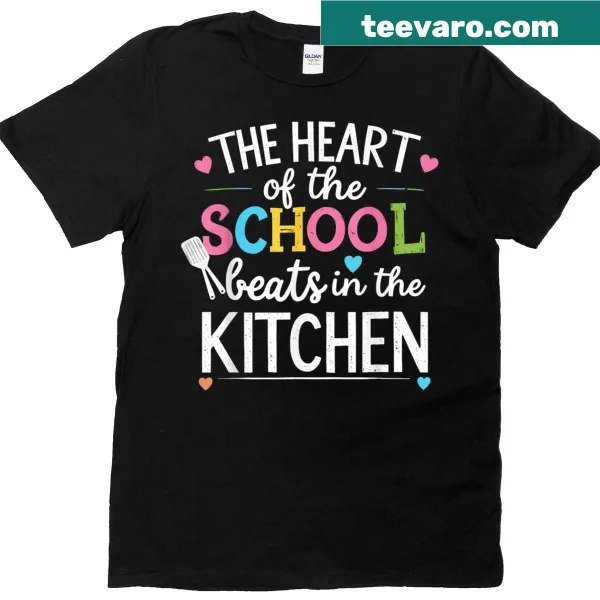 T-shirt honoring lunch ladies with a heartfelt kitchen graphic