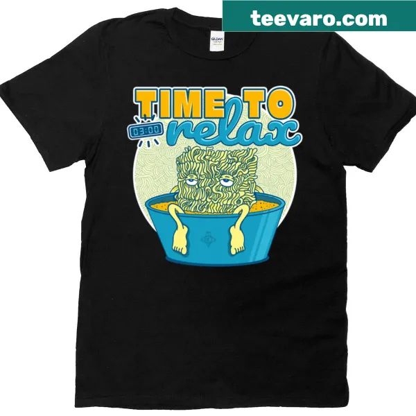 Typography design reading 'Time To Relax' on T-shirt