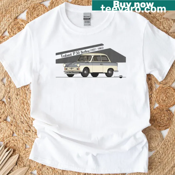 Oversized t-shirt featuring an illustration of the Trabant P50