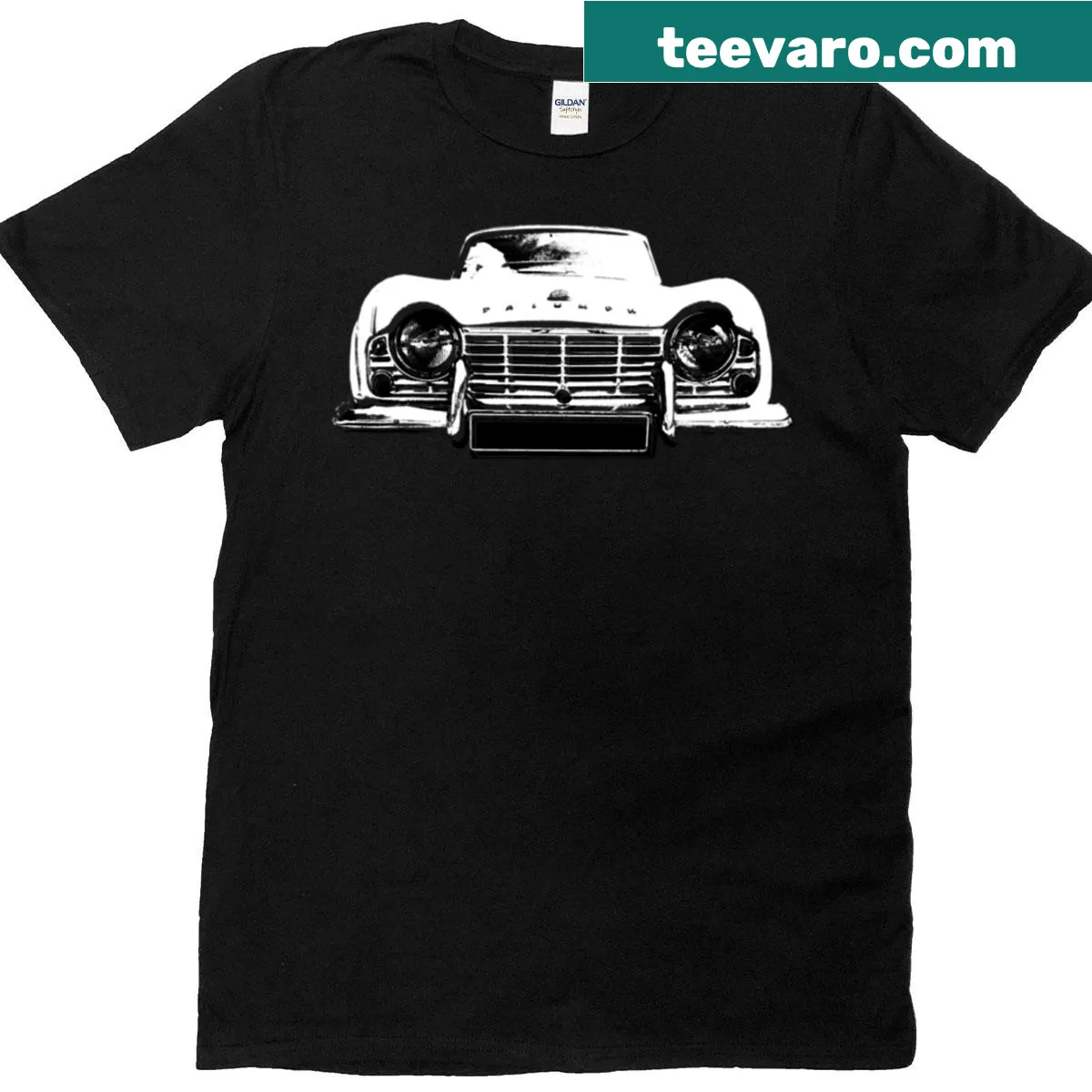 Triumph Tr4 British car design on T-shirt — on a men's t-shirt