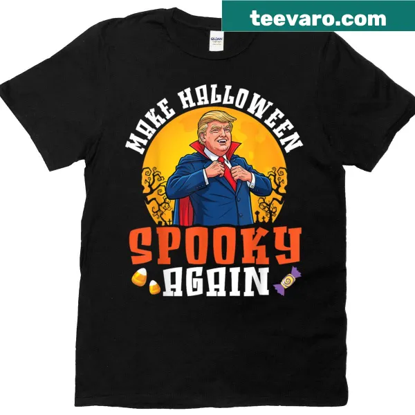 Funny Halloween T-shirt featuring a cartoon Dracula design with a political twist