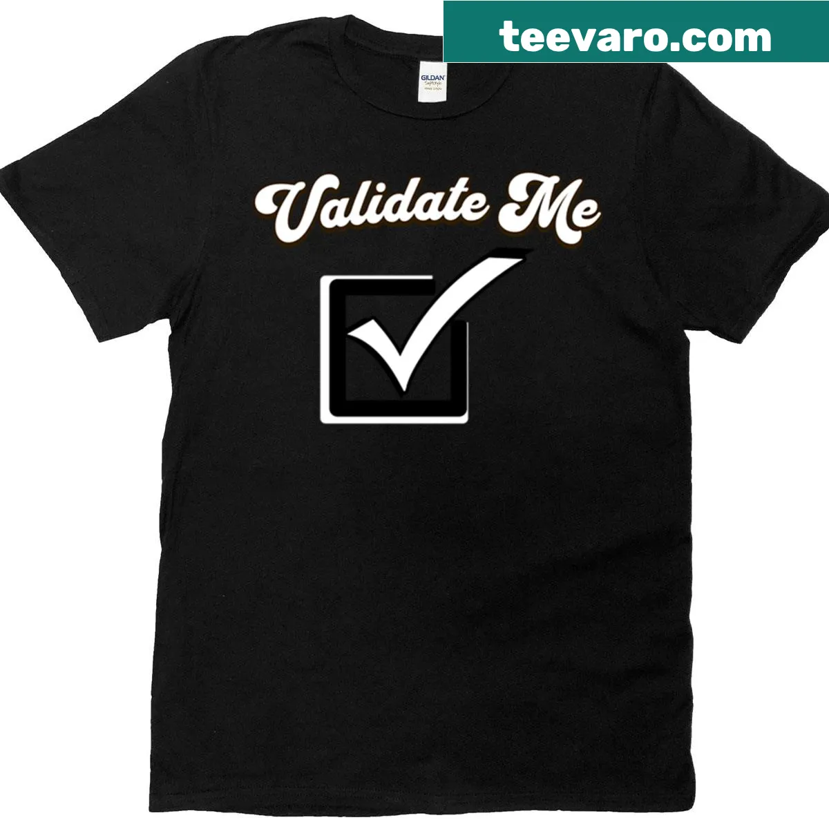 Typographic design 'Validate Me' on T-shirt — on a men's t-shirt