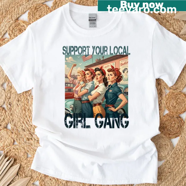 Retro girl gang vibes t-shirt in vintage style