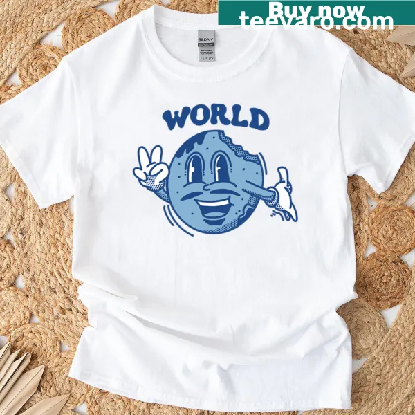 Vintage globe illustration on oversized explorer t-shirt