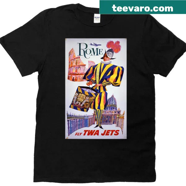Vintage travel poster design of Rome on a T-shirt