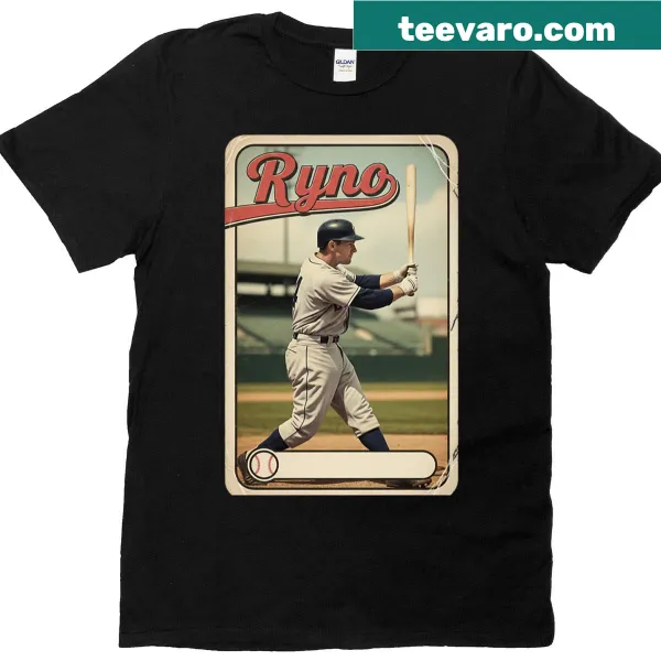 Vintage baseball card tribute t-shirt featuring Ryno