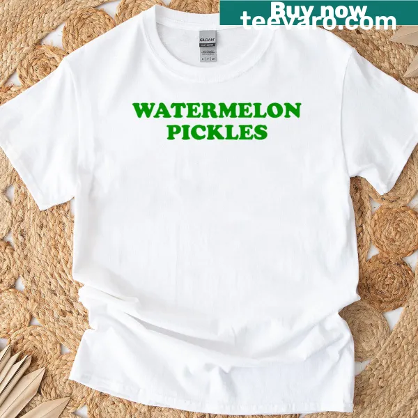 Funny T-shirt featuring watermelon pickles and Kpop memes