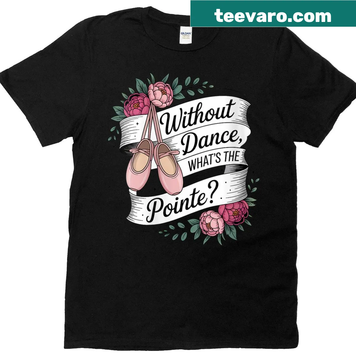 Ballet dancing t-shirt with the phrase Without Dance Whats The Pointe — on a men's t-shirt
