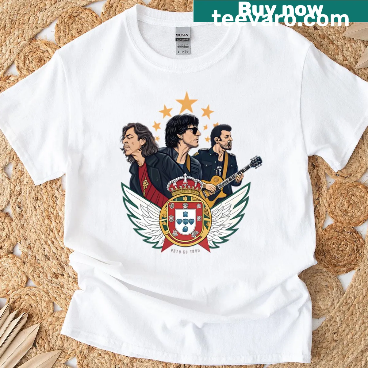 Tribute design for Xutos Pontaps rock band on T-shirt — on a men's t-shirt