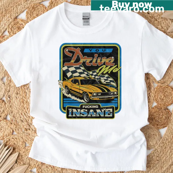 Edgy racing-themed T-shirt with bold statement