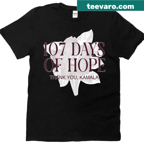 T-shirt featuring '107 Days Kamala Harris' for political supporters