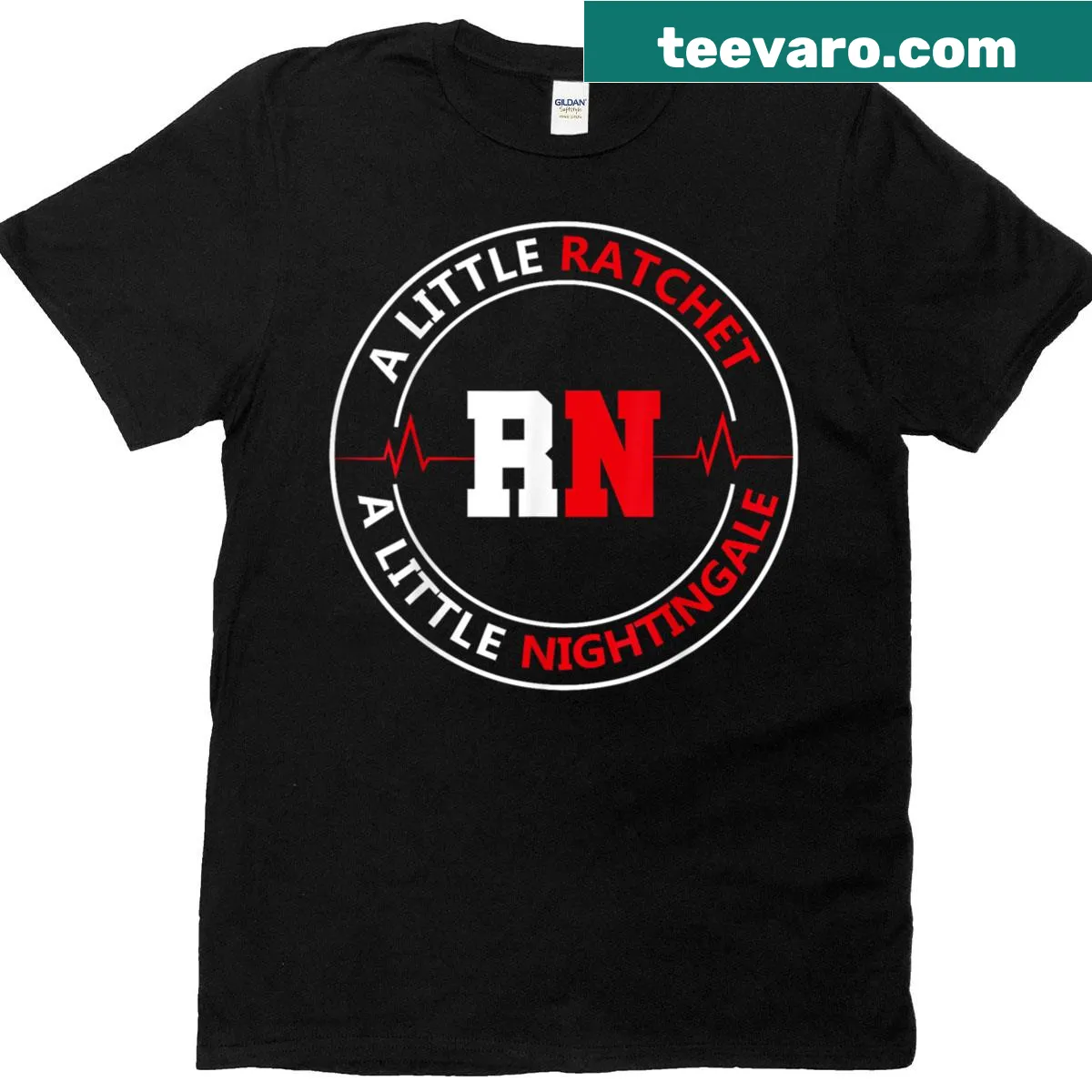 Playful t-shirt for nurses featuring 'A Little Ratchet A Little Nightengale' design — on a men's t-shirt