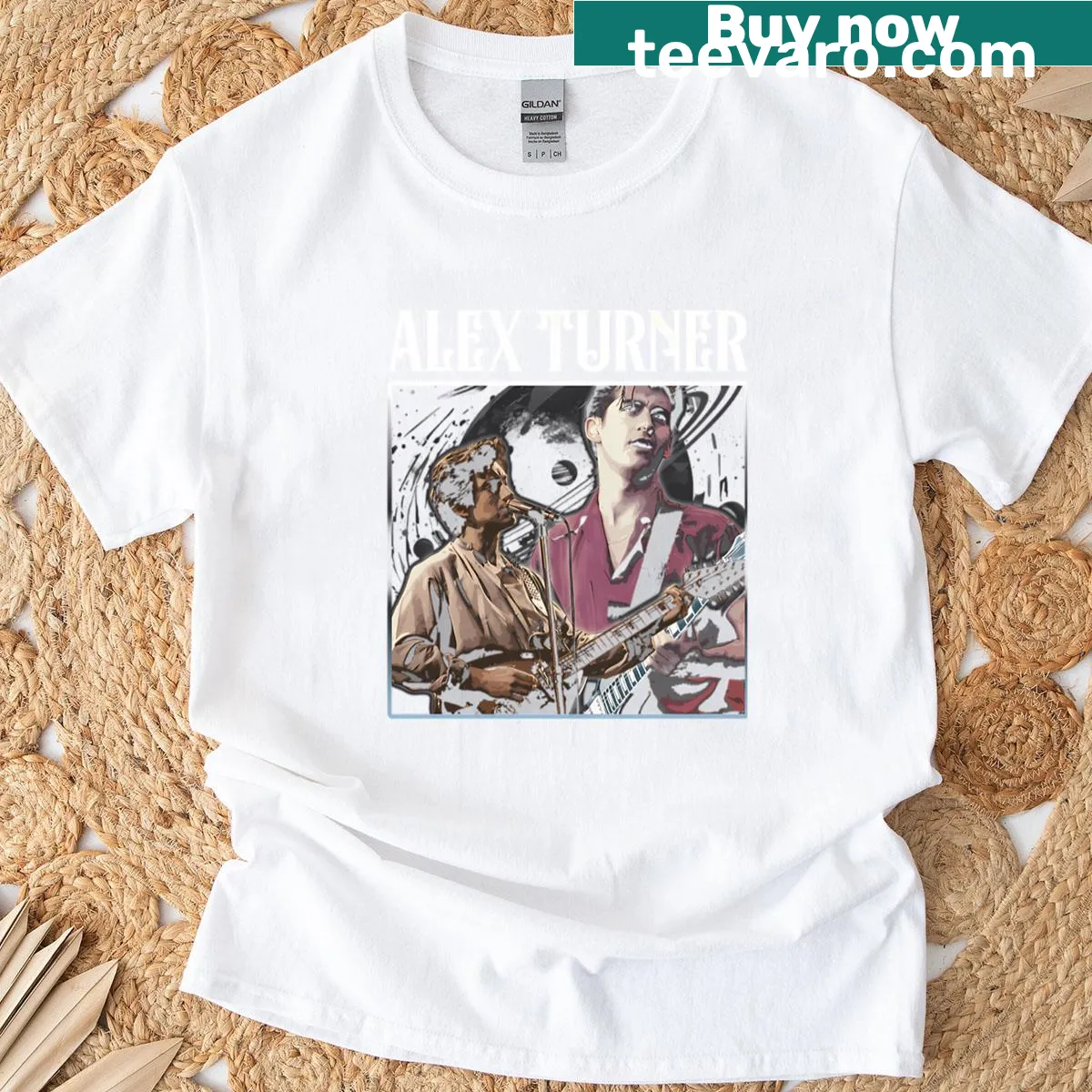 Retro T-shirt featuring Alex Turner from Arctic Monkeys — on a men's t-shirt