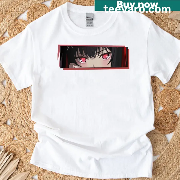 Cute anime girl t-shirt with heart eyes illustration