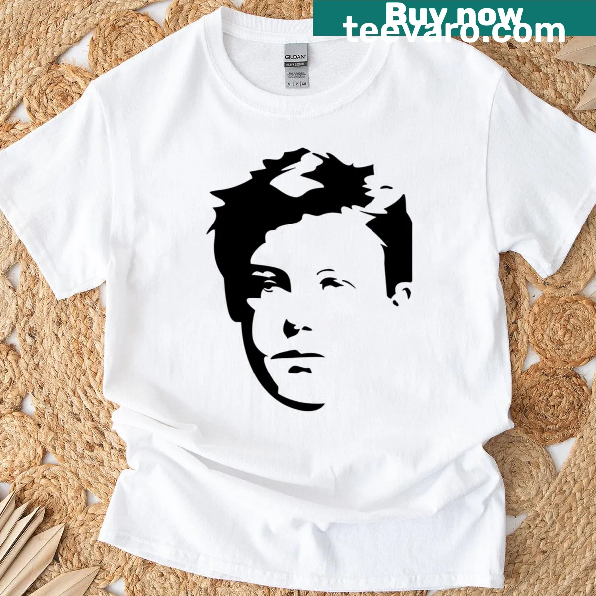 Illustrated design of Arthur Rimbaud, the rebel poet, on a t-shirt. — on a men's t-shirt
