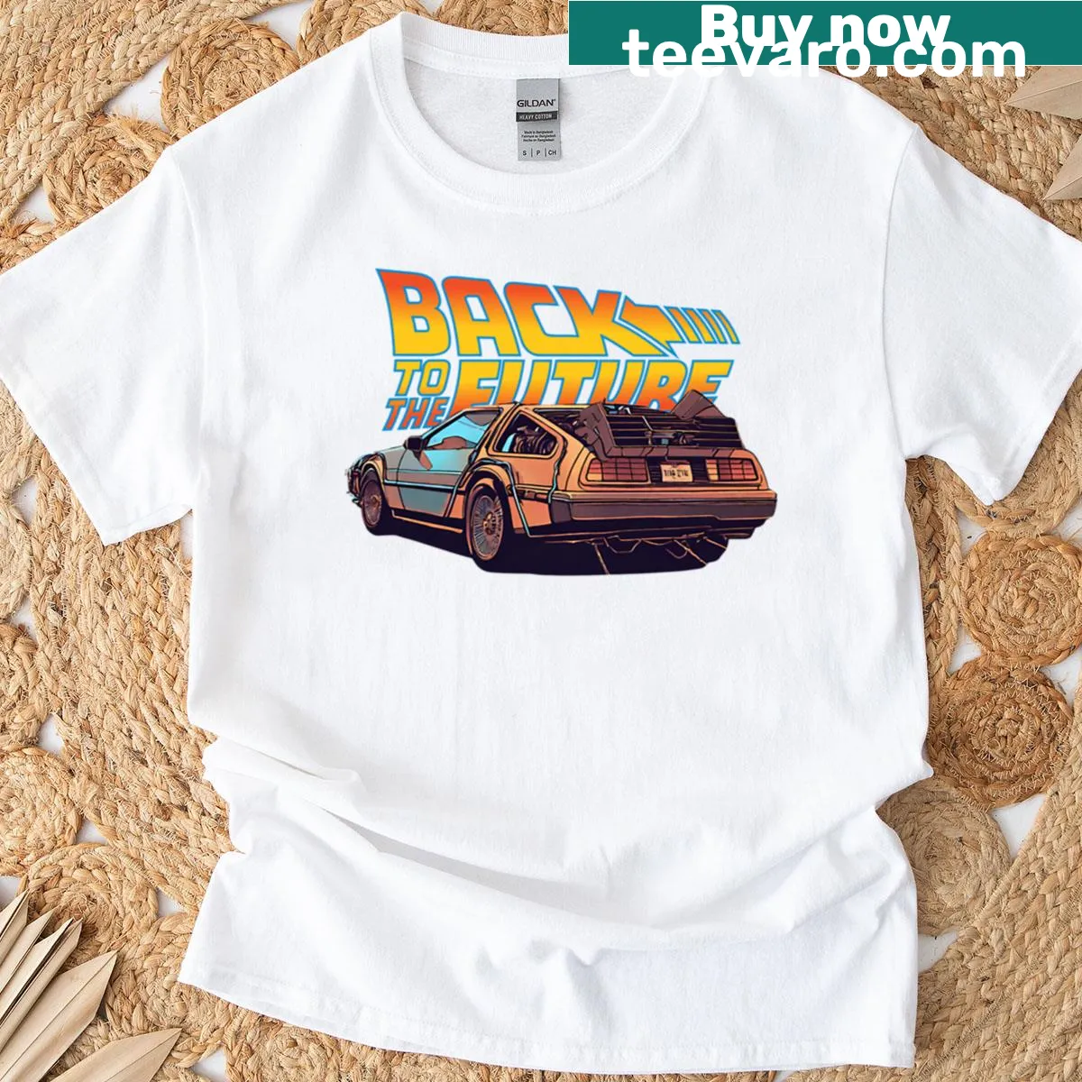 Vintage-style Back to the Future graphic on T-shirt — on a men's t-shirt