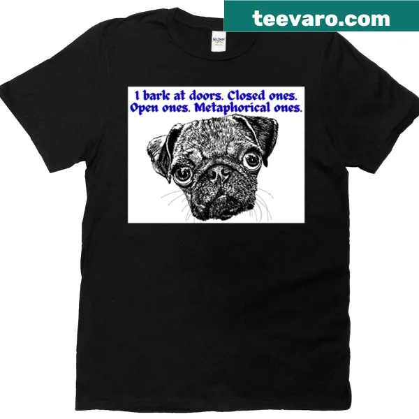 Funny dog-lover t-shirt with 'Bark First Ask Questions Later' text