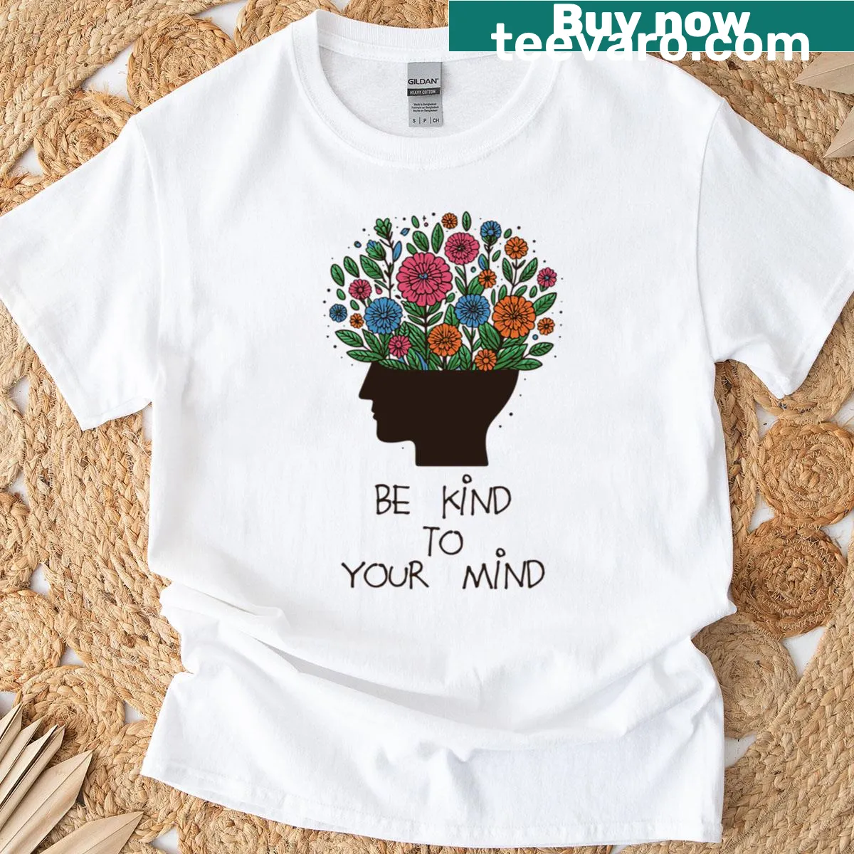 T-shirt with an inspirational mental health awareness message — on a men's t-shirt