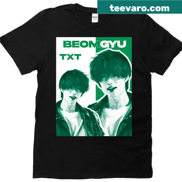 Stylish T-shirt featuring Beomgyu from TXT in a trendy design