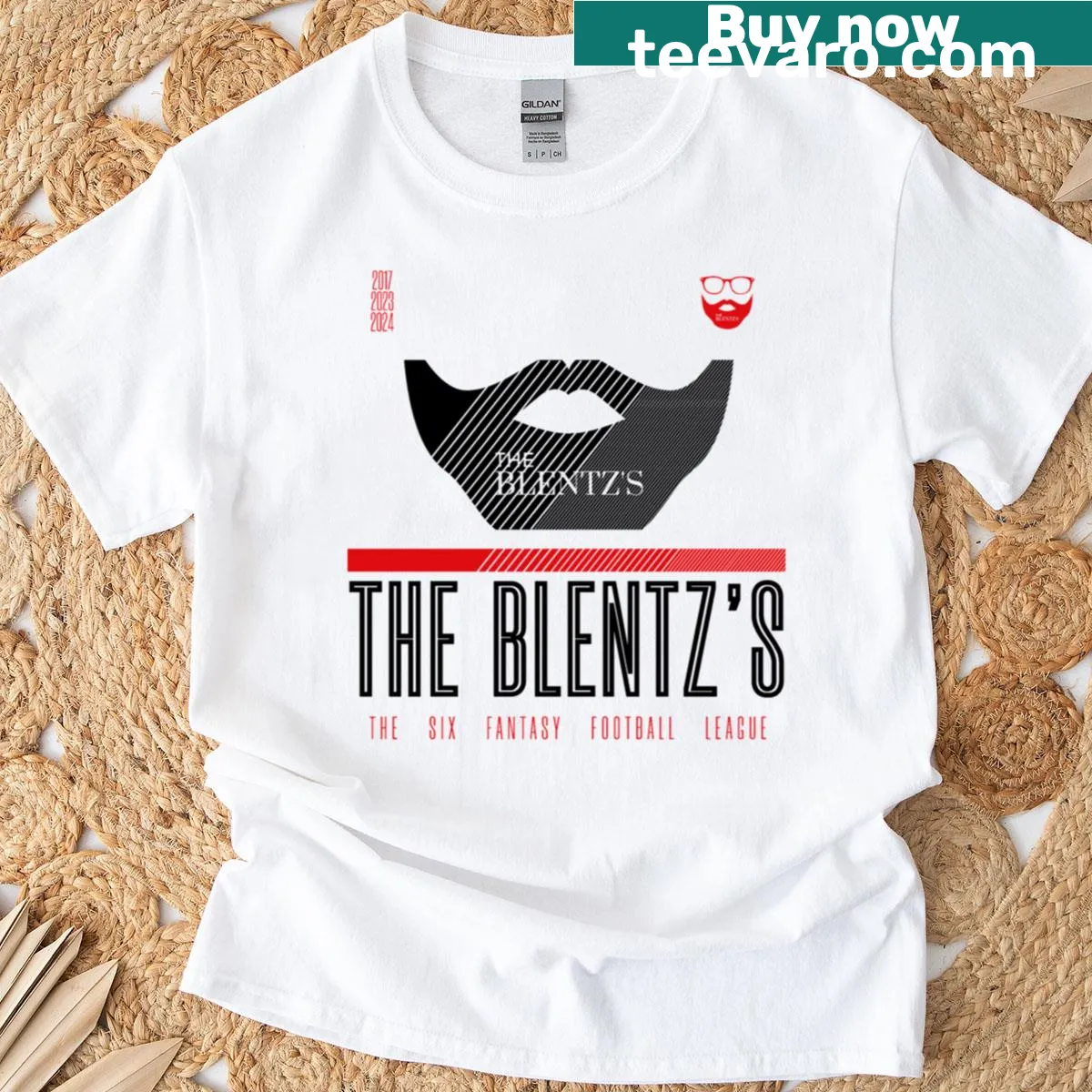 Illustrative Blentzs 2025 sports graphic on a T-shirt — on a men's t-shirt
