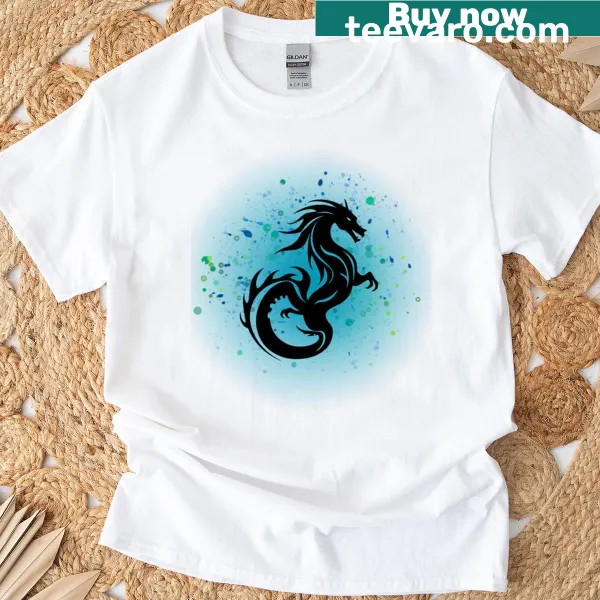Intricate dragon illustration on a t-shirt