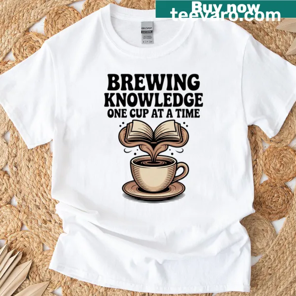 Teacher t-shirt with a coffee-themed slogan