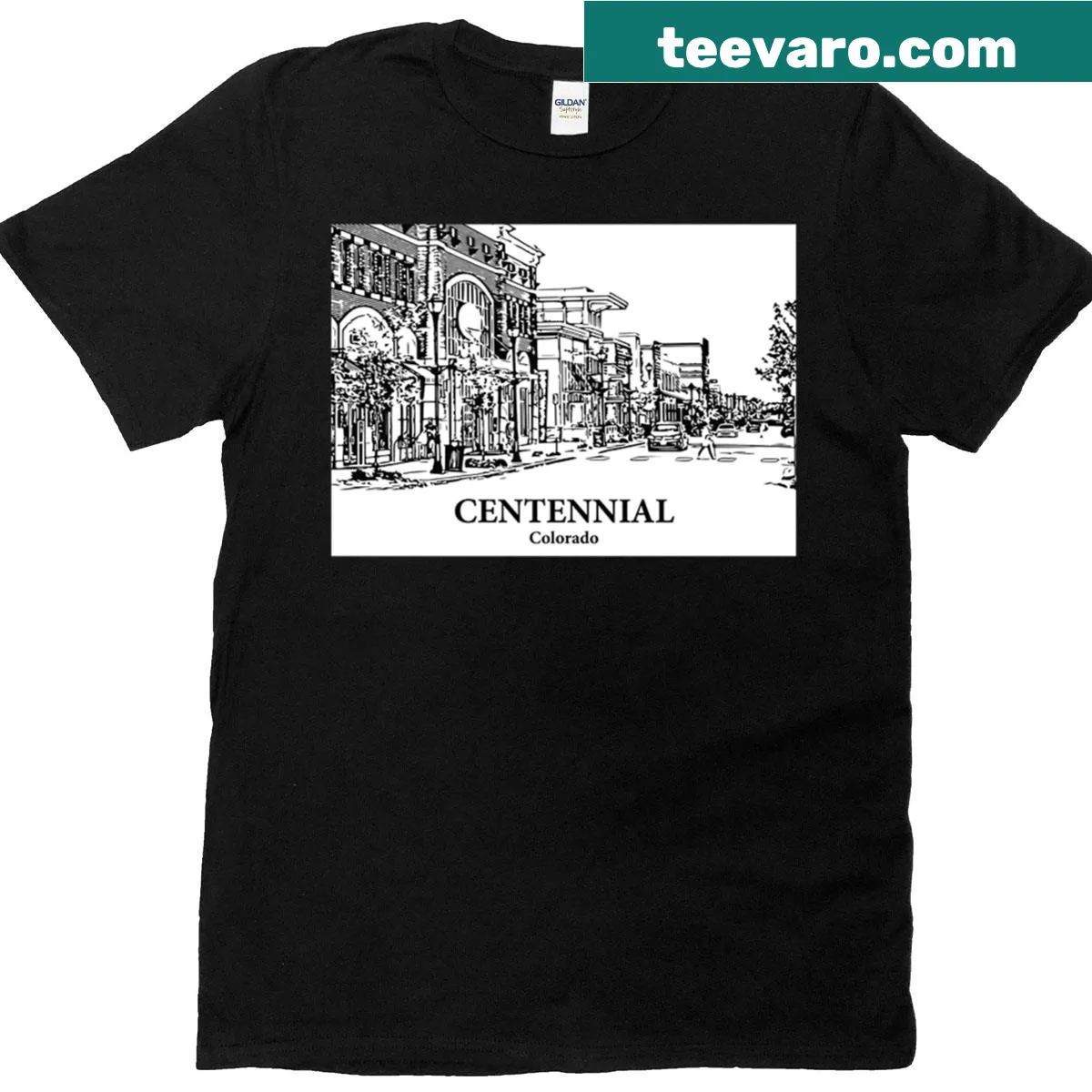Vintage design celebrating Centennial Colorado on a T-shirt — on a men's t-shirt