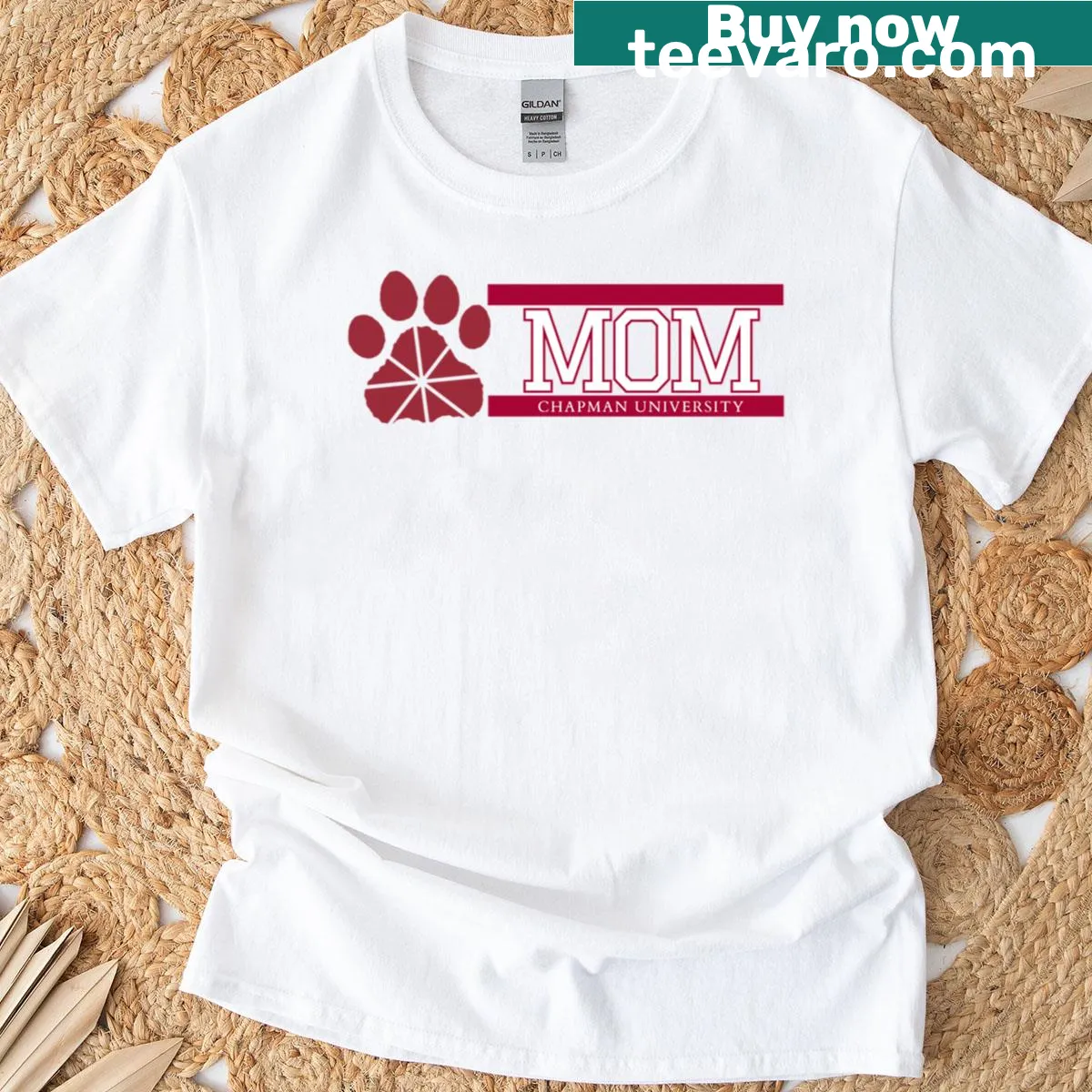Chapman University Mom T-shirt with supportive text — on a men's t-shirt