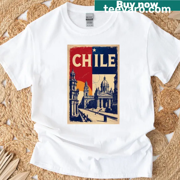 Vintage design showcasing travel themes related to Chile on a T-shirt