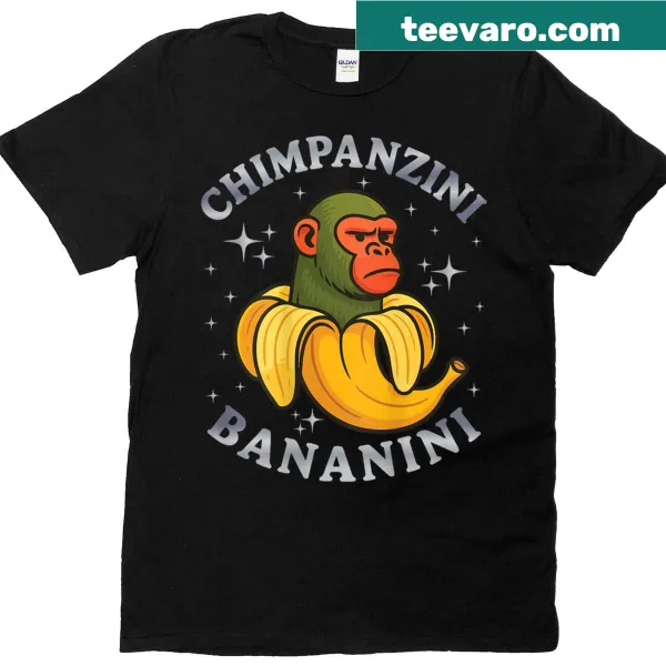 Funny meme t-shirt with chimpanzee and banana design on back