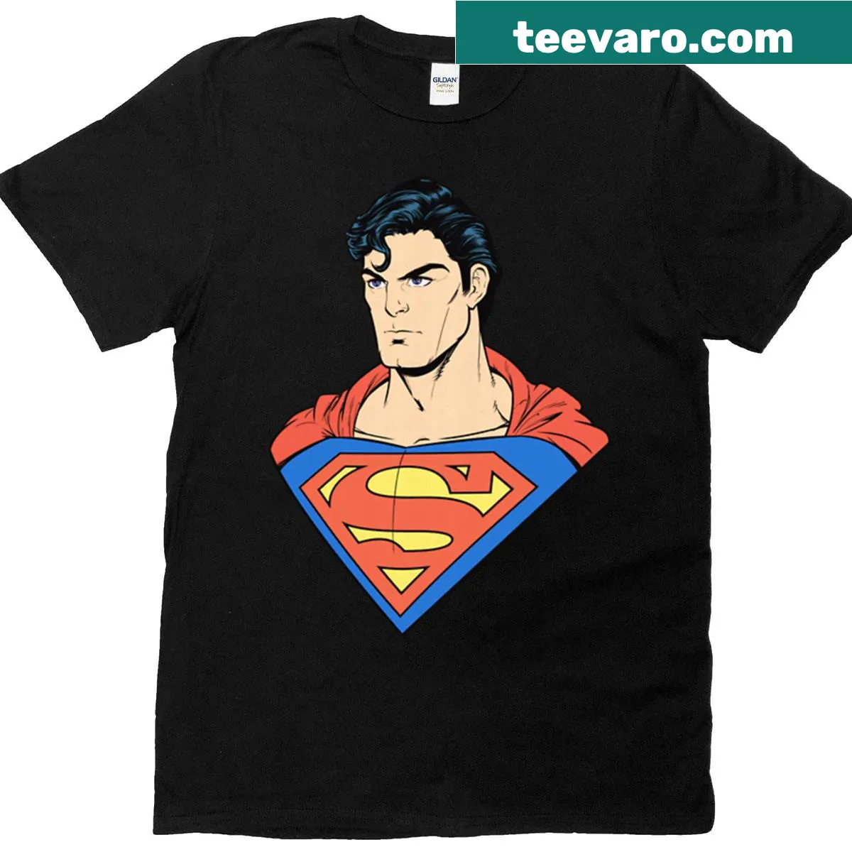 Illustrative t-shirt honoring Christopher Reeve as Superman. — on a men's t-shirt