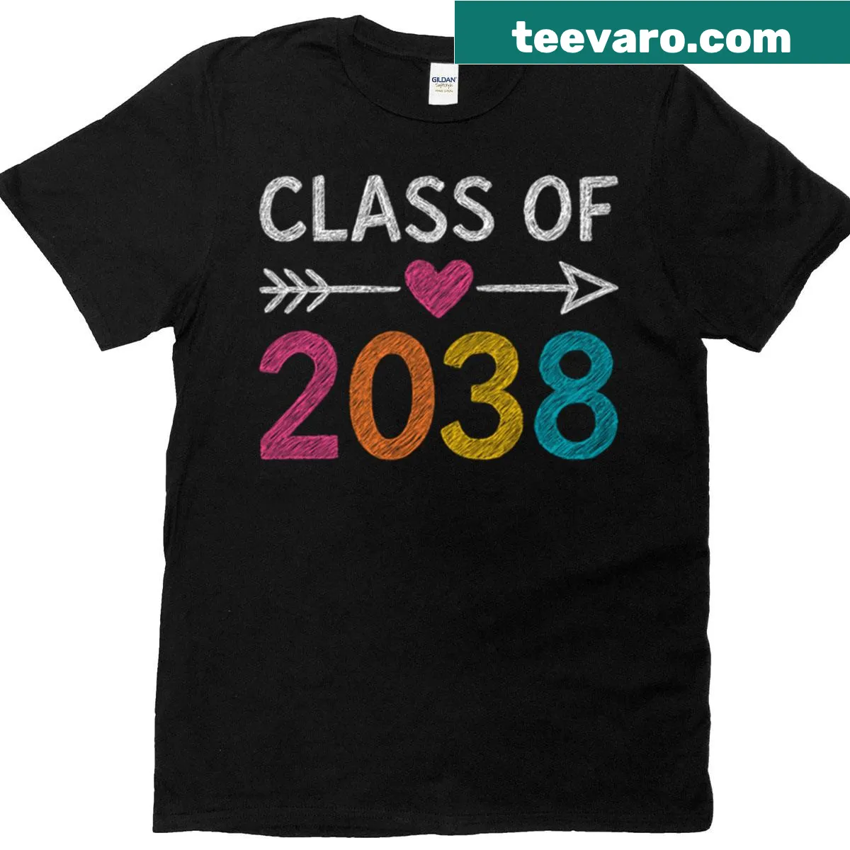 Illustrated Class of 2038 Kindergarten T-shirt for kids — on a men's t-shirt