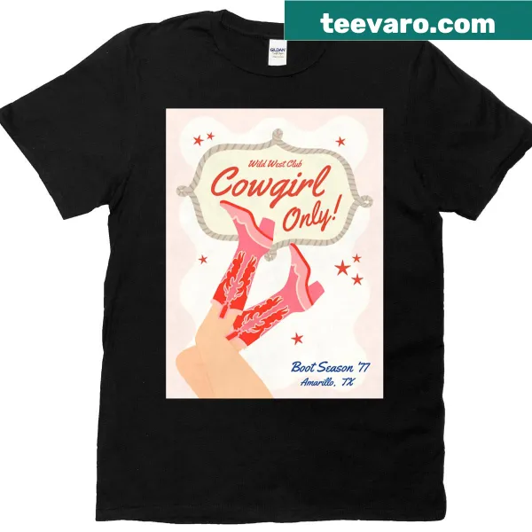 Cowgirl Only Wild West graphic on T-shirt