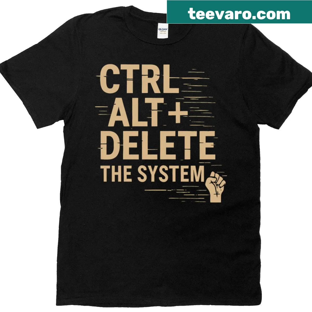 Typographic design featuring Ctrl Alt Delete on a T-shirt — on a men's t-shirt