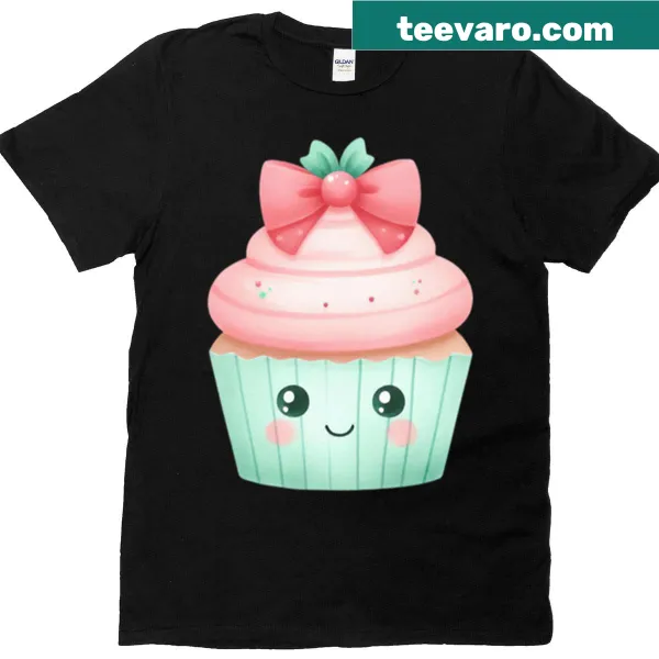 Kawaii cupcake illustration t-shirt