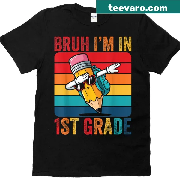 Dancing pencil cartoon with text on a T-shirt