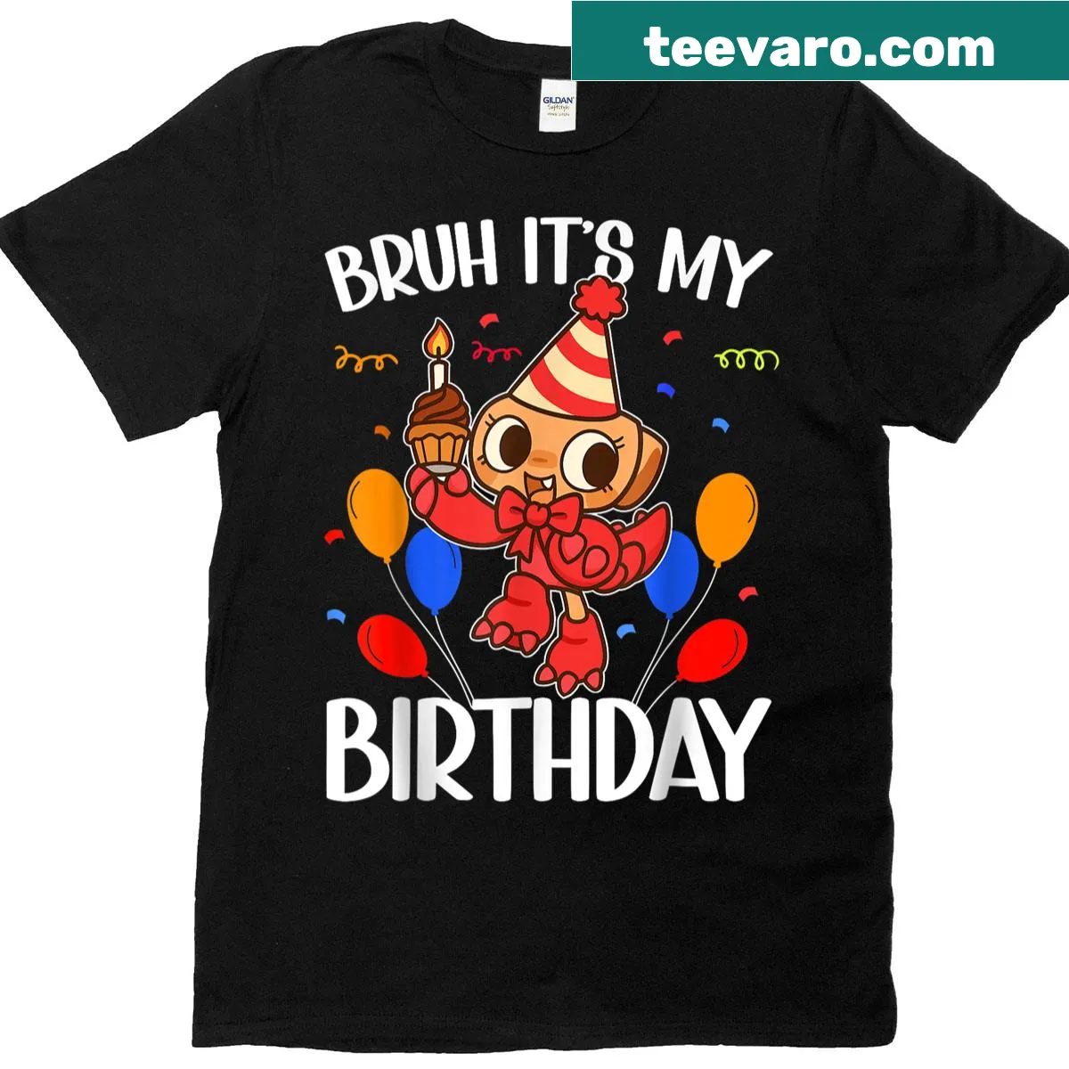Cute Shelly character illustration on a birthday T-shirt for girls — on a men's t-shirt